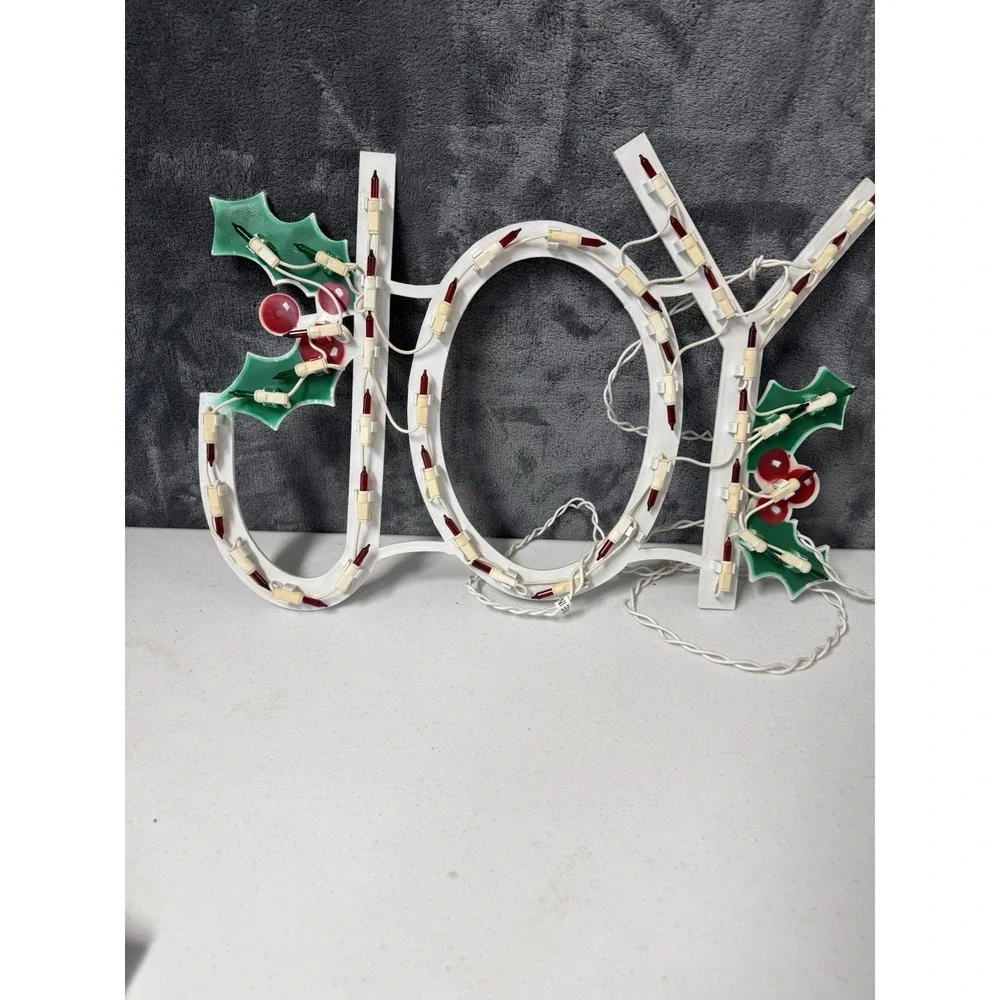 Vintage Christmas Silhouettes JOY Lighted Window Decoration No 95000 In Box